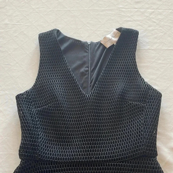 Womens Charles Henry Mesh‎ Net Dress Small Fit Flare V-Neck Sleeveless Black EUC - Picture 4 of 6
